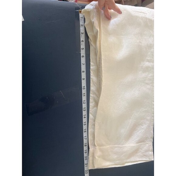 Old Navy Womens Low Waist Linen Pants Size 10 -White Lagenlook Beachy boho - Picture 8 of 11